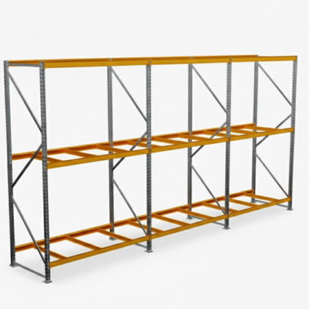 Porta palete na cor cinza c/transversinas (3 MÓDULOS) 2,5m de altura